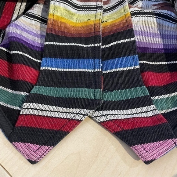 Vintage 80s Southwest Vest Woven Textile Karen Kane Native American Pewter Rare - Picture 8 of 8